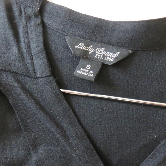 SOLD Lucky Brand Black Sheer Top Small EUC - Picture 3 of 3